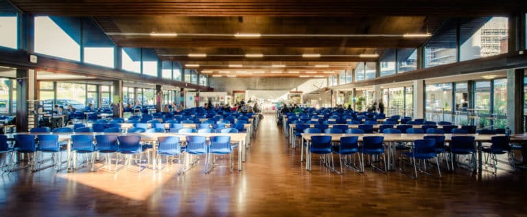 Bright Student Restaurant with a lot of seating in DCU St. Patricks Campus