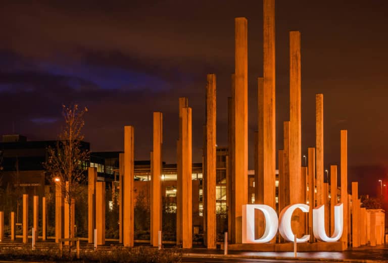 DCU Rooms Glasnevin Campus DCU Sign at night