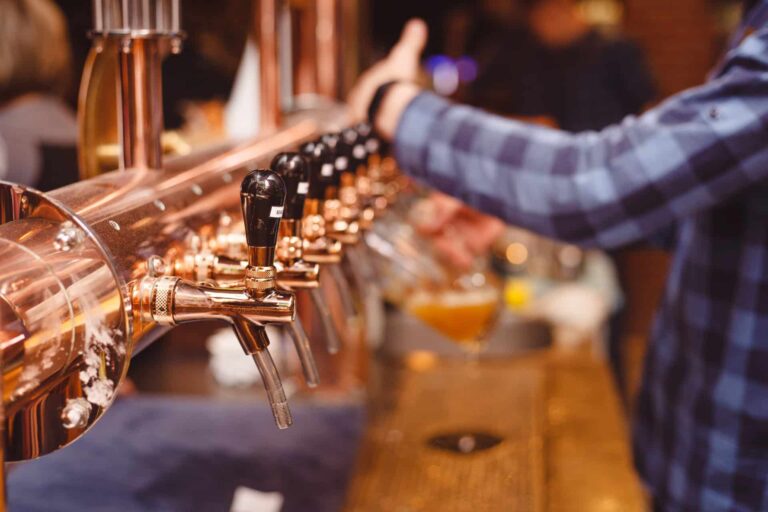 Beer taps at pub